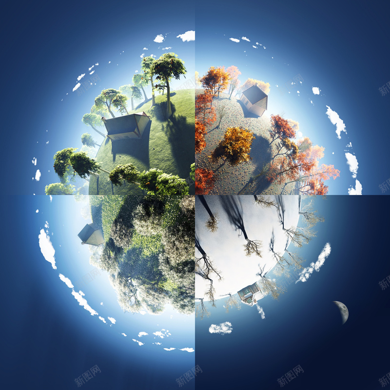 创意地球四季变换背景jpg设计背景_新图网 https://ixintu.com 创意 地球 大气 四季变换