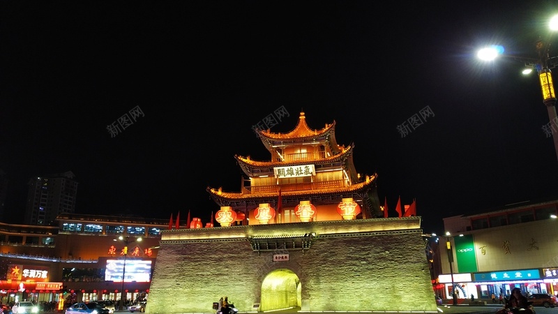 酒泉鼓楼夜景jpg设计背景_新图网 https://ixintu.com 夜色 鼓楼 繁华 古建筑