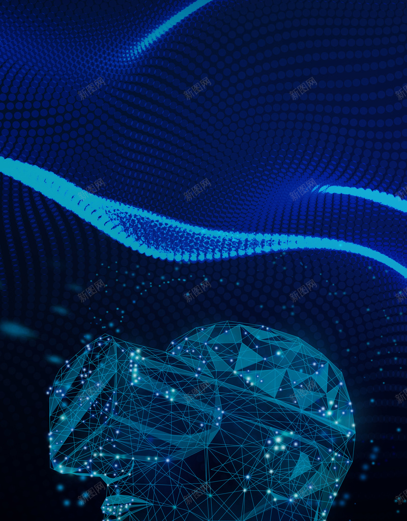 蓝色创意风格VR眼镜海报psd设计背景_新图网 https://ixintu.com 虚拟现实 视不可挡 大气 科技 蓝色 VR眼镜 VR技术 震憾体验 未来已来