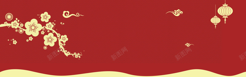 淘宝天猫年终盛典激情红色服装海报背景psd设计背景_新图网 https://ixintu.com 年中盛典 年货节 激情 红色 海报背景 服装 梅花 祥云 灯笼 波浪 纯色 底纹 剪纸
