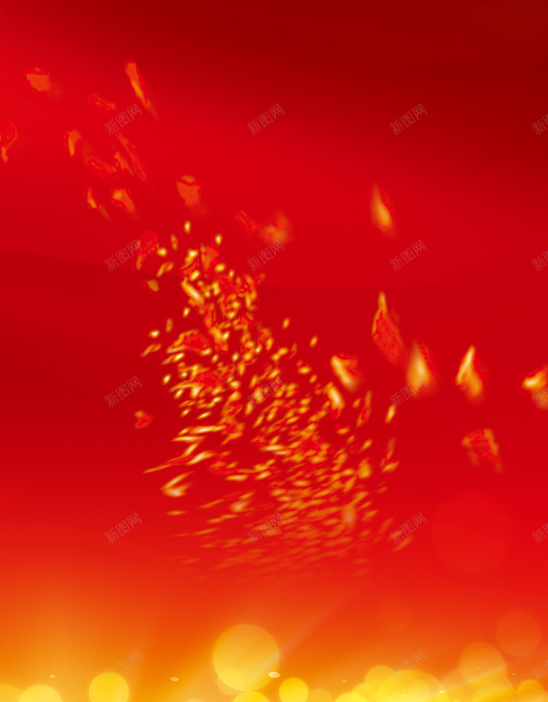 节日H5背景jpg设计背景_新图网 https://ixintu.com 元旦 节日 几何 渐变 炫彩 H5背景 光影 金红 花瓣 H5 h5 扁平