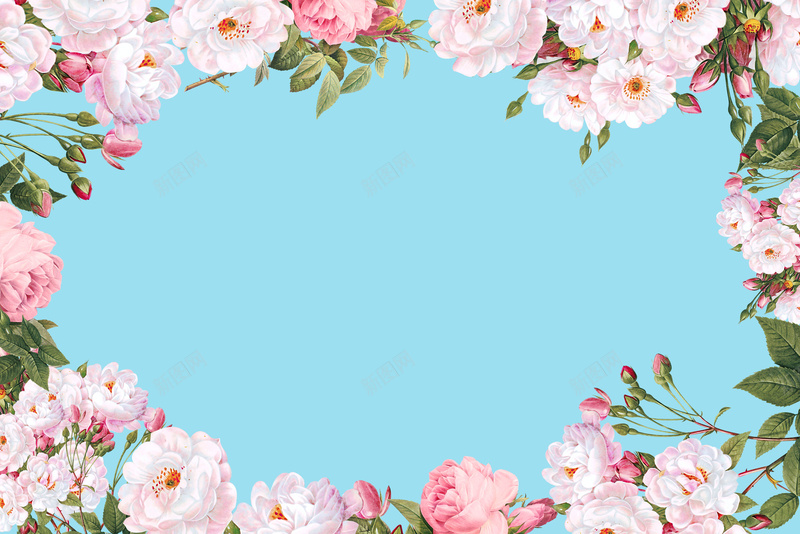 花卉清新宣传海报背景素材psd设计背景_新图网 https://ixintu.com 花卉 鲜花 玫瑰 艳丽 漂亮 花瓣边框图片图片下载 清新 粉红 绿色 边框 花纹 花边 花瓣 素材