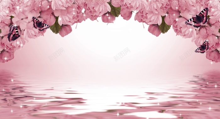 欧式情人节粉色浪漫贺卡背景素材背景