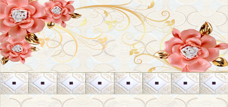 立体质感背景jpg设计背景_新图网 https://ixintu.com 叶子 方框 海报banner 瓷砖 红玫瑰 纹理 线条 质感 金色线条 镀金