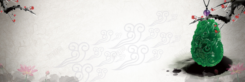 珠宝简约灰色banner背景jpg设计背景_新图网 https://ixintu.com 珠宝 玉佩 吊饰 首饰 梅花 玉珠 祥云 中国风 剪影 花朵 墨汁 墨水 素材 广告 设计 背景