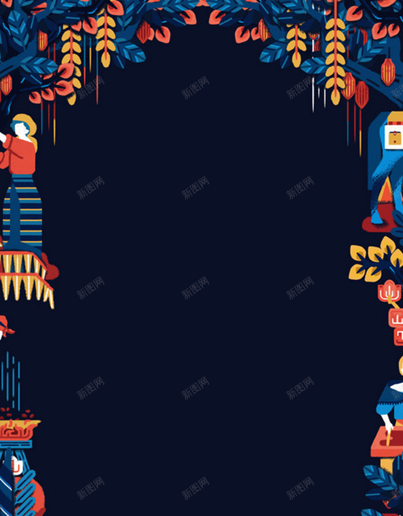 简约清新文艺卡通插画H5背景jpg高清背景_新图网 https://ixintu.com 卡通 插画 文艺 清新 简约 插画H5背景 插画背景素材 边框 童趣 手绘