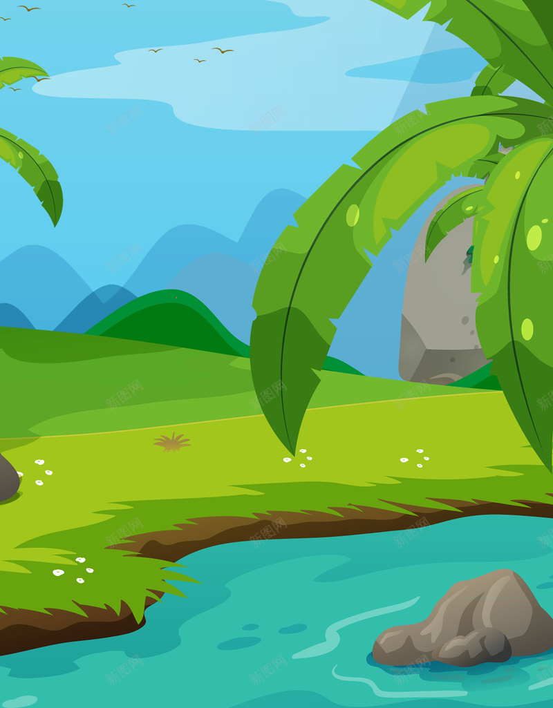 绿色手绘春季踏青春天绿植河水背景psd设计背景_新图网 https://ixintu.com 春季踏青 手绘 春天 绿植 绿色 春天背景 河水 郊游 卡通 儿童读物插画