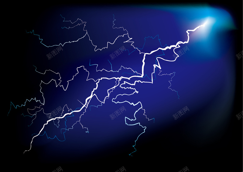 闪电矢量素材背景图eps设计背景_新图网 https://ixintu.com 闪电 矢量素材 背景图 蓝色 炫酷 海报 光效 矢量图