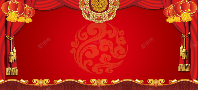 红色中国风新年年会海报psd设计背景_新图网 https://ixintu.com 红色 中国风 新年 年会 灯笼 祥云 喜庆 激情 2017春节 海报