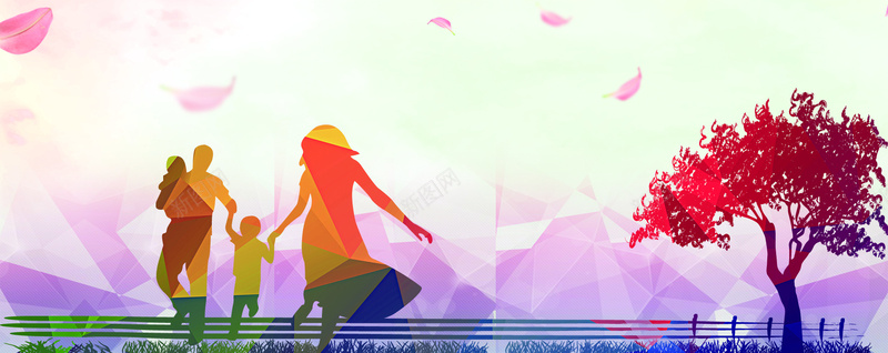 节日背景psd设计背景_新图网 https://ixintu.com 家人 树 菱形背景 花瓣 一家人 情侣 爱情 唯美 亲情 海报banner 文艺 小清新 简约