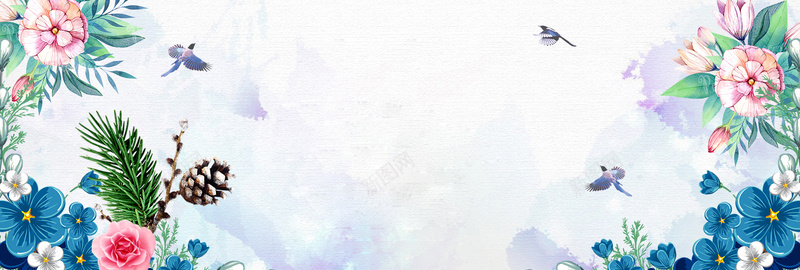 婚博会花朵喜鹊清新蓝色bannerpsd设计背景_新图网 https://ixintu.com 结婚季 中式婚礼 喜庆 结婚 婚礼 婚庆 西式婚礼 婚庆用品 小清新 文艺 简约 梦幻 浪漫 花瓣