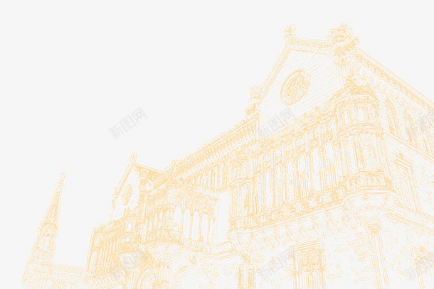 西班牙教堂金色png免抠素材_新图网 https://ixintu.com 西班牙 教堂 建筑 png