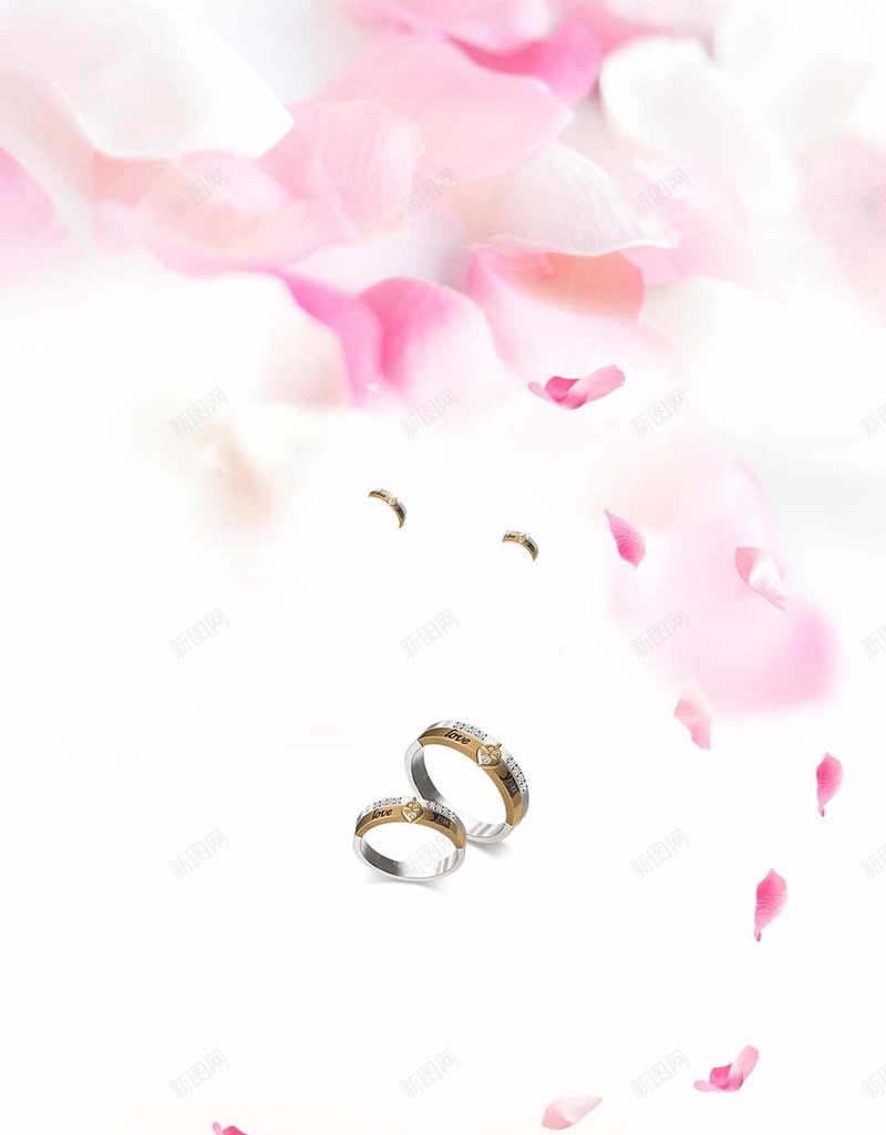 玫瑰花瓣戒指结婚H5背景psd设计背景_新图网 https://ixintu.com 结婚背景素材 戒指 浪漫 玫瑰 花瓣 H5背景 梦幻