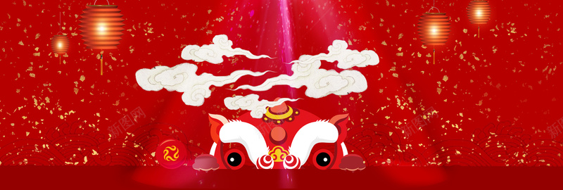 年货节年兽祥云金粉纸光束大红色背景psd设计背景_新图网 https://ixintu.com 海报 团圆 温暖 冬天 光晕 光效 亮点 节日 节气 传统 佳节 新年 冬季 腊月 新年海报