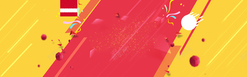 淘宝扁平红色海报banner背景jpg设计背景_新图网 https://ixintu.com 几何 扁平 电商 红色 线条 淘宝 黄色 点缀元素