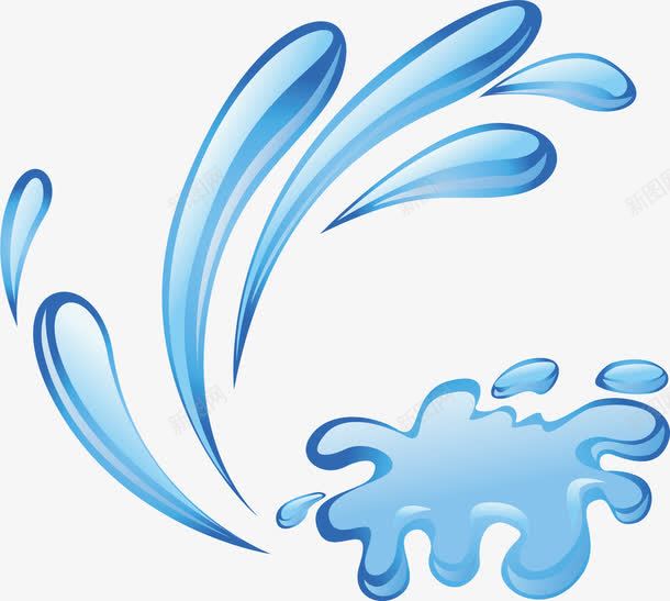 蓝色水花元素png免抠素材_新图网 https://ixintu.com 水滴 水滴效果 水花 水元素 蓝色
