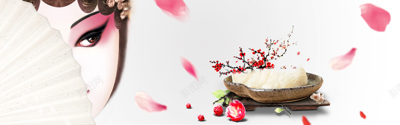 粉色脸谱花瓣背景psd设计背景_新图网 https://ixintu.com 粉色 脸谱 花瓣 海报banner 中国风