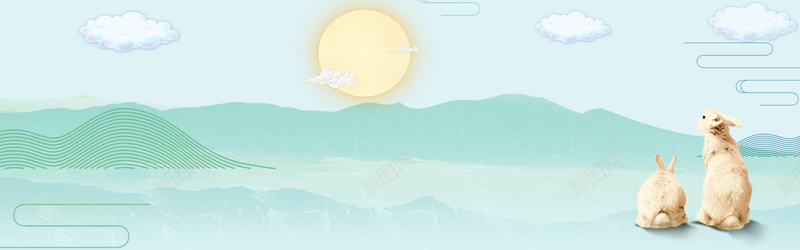 卡通白云月亮湖泊河流黄色bannerpsd设计背景_新图网 https://ixintu.com 卡通 山峰 月亮 湖泊 白云 河流 黄色 简约 大气 banner