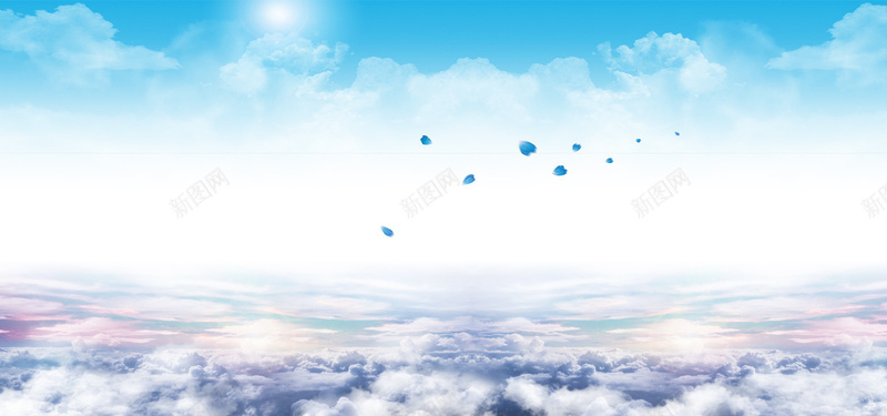 浪漫婚庆背景psd设计背景_新图网 https://ixintu.com 主背景 婚礼背景 唯美天空 花瓣 海报banner 浪漫 梦幻