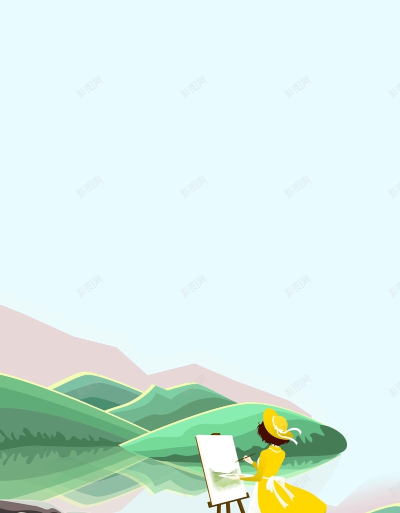 二十四节气立春绿色画画的女孩清新商业配图jpg高清背景_新图网 https://ixintu.com 二十四节气 绿色背景 手绘 插画 立春 风景 卡通 画画的女孩 微信配图 清新 简约 商业配图 背景