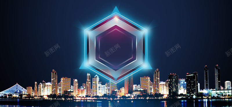 酷炫房地产海报背景jpg设计背景_新图网 https://ixintu.com 蓝色 夜景 酷炫 灯光 城市 房地产 海报 背景