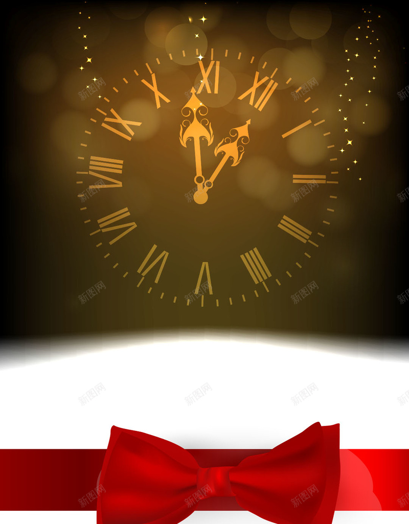金色钟表新年贺卡H5背景jpg设计背景_新图网 https://ixintu.com 金色 钟表 新年 贺卡 倒计时 缎带 蝴蝶结 光效 星光 时间 新年倒计时 H5背景