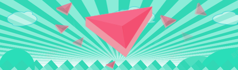 淘宝背景psd设计背景_新图网 https://ixintu.com 海报banner 绿色发散 几何 扁平 渐变