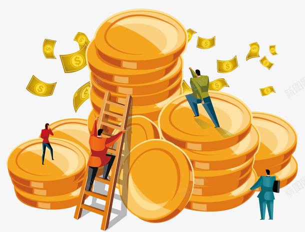 金融UI卡通金币png免抠素材_新图网 https://ixintu.com 金融 UI 卡通 金币 美金