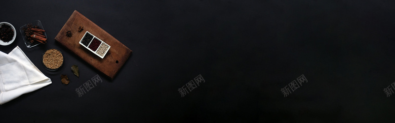 食材简约黑色海报bannerjpg设计背景_新图网 https://ixintu.com 大气 简约 装饰 食材 黑色 海报banner 文艺 美食 西餐