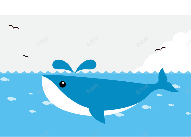 海洋馆宣传海报psd设计背景_新图网 https://ixintu.com 鲸鱼 卡通 扁平 几何 童趣 海洋馆 海底世界 开心 手绘