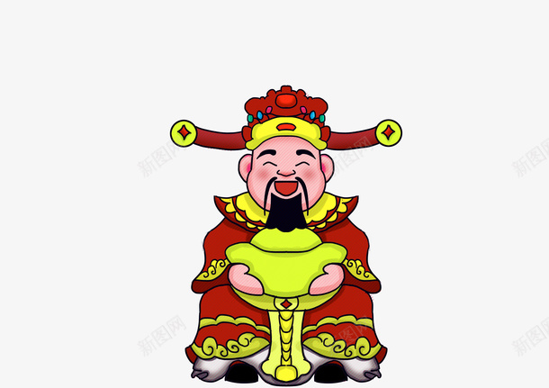 中国风手绘国潮财神psd免抠素材_新图网 https://ixintu.com 中国风 国潮 国潮财神爷 手绘 财神