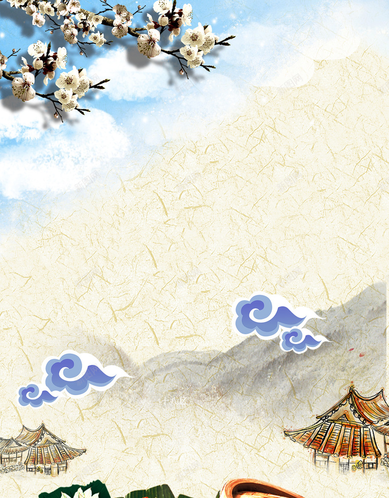 新鲜大闸蟹广告H5背景素材psd设计背景_新图网 https://ixintu.com 大闸蟹 天空 蒸笼 鲜花 山 祥云