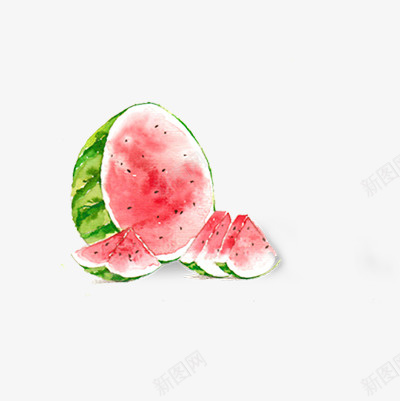 夏季的大西瓜png免抠素材_新图网 https://ixintu.com 夏季 水果 西瓜 解渴
