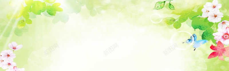 清明节清新背景psd设计背景_新图网 https://ixintu.com 春季新品 春天 春日 清明节 踏青 清明 小清新 花瓣 飞叶 海报banner 文艺 简约