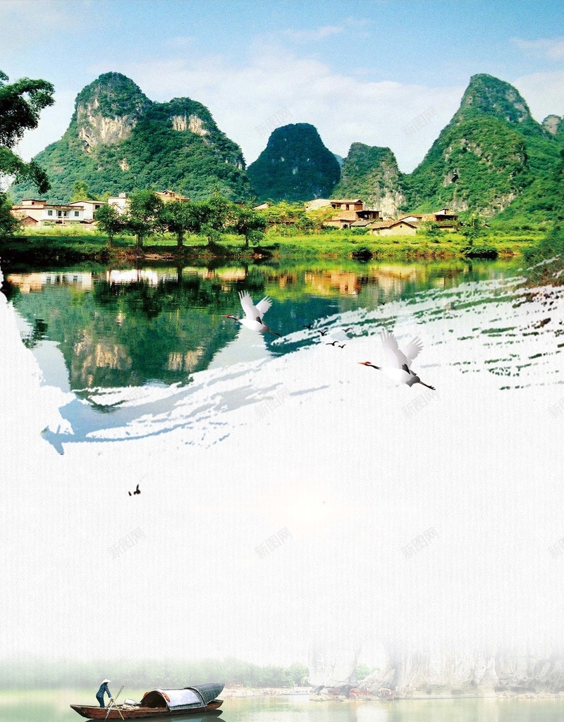 广西桂林山水旅游海报背景jpg设计背景_新图网 https://ixintu.com 创意 广西 桂林 桂林山水 海报 河流 简约 景点 旅游 高清