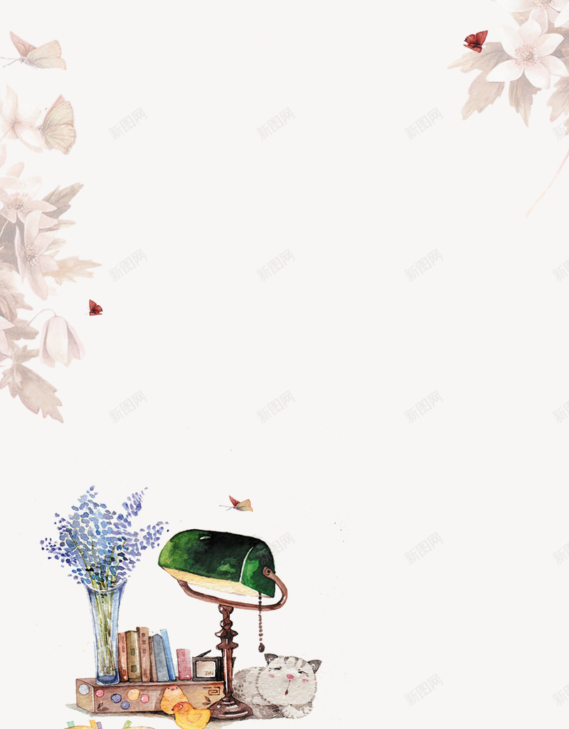 卡通读书教育背景psd设计背景_新图网 https://ixintu.com 卡通海报 手绘海报 文艺海报 清新 读书海报 读书宣传 教育海报 读书背景