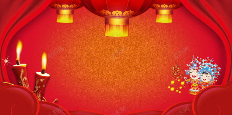 红色喜庆中国风婚庆宴会背景素材背景