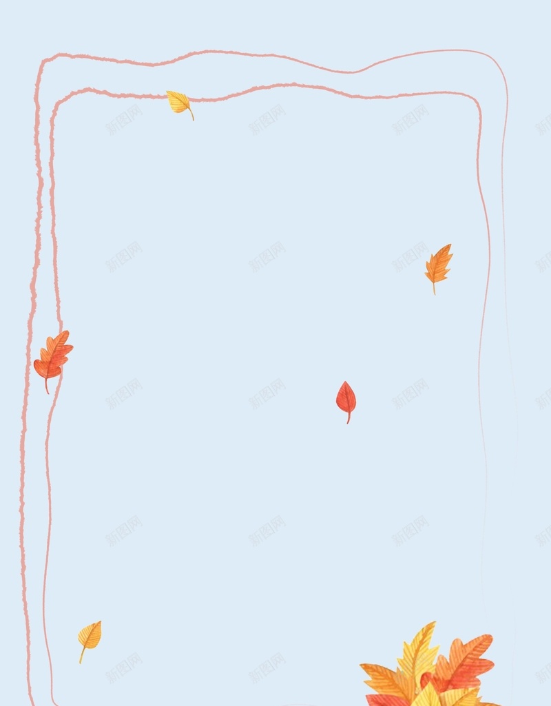 简约扁平秋季枫叶边框psd设计背景_新图网 https://ixintu.com 扁平 枫叶 秋季 简约 边框 新品上市 秋季促销 活动