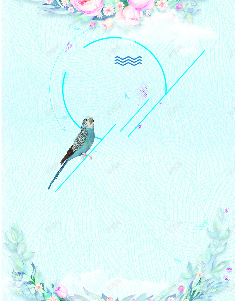 蒂芙尼蓝情人节海报背景psd设计背景_新图网 https://ixintu.com 520 唯美 情人节 梦幻 浪漫 爱心 爱情鸟 花朵 花瓣 蒂芙尼蓝 蓝制度背景