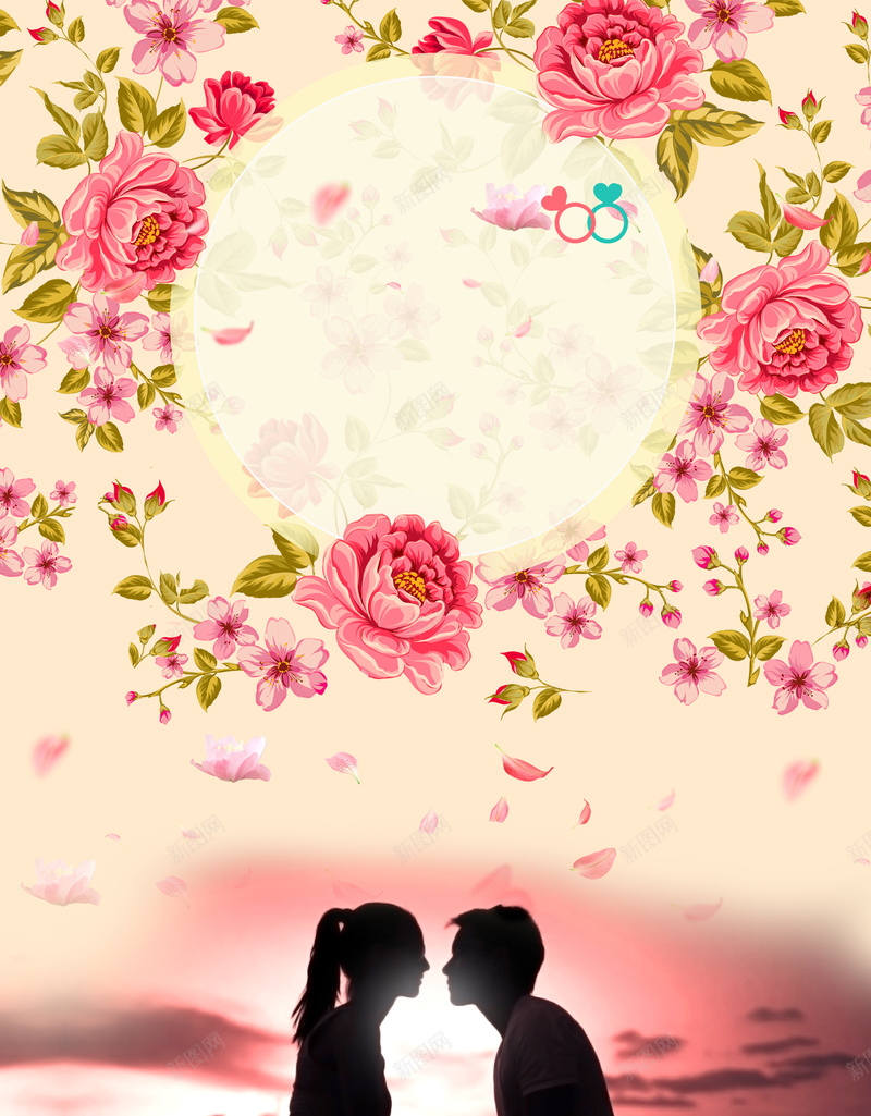 心形花环情人节玫瑰花促销宣传背景psd设计背景_新图网 https://ixintu.com 情人节海报 情人节素材 情人节背景 情人节贺卡 浪漫情人节 情人节展架 心形 心形花环 情人节促销