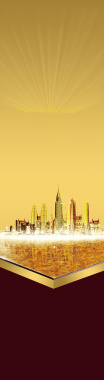 金色城市商业展会海报背景背景