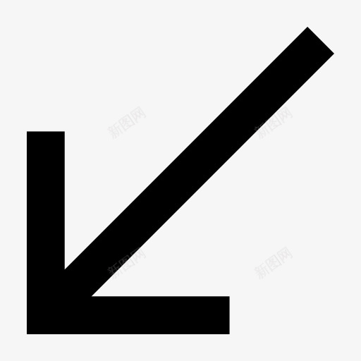 左斜下箭头符号图标png_新图网 https://ixintu.com