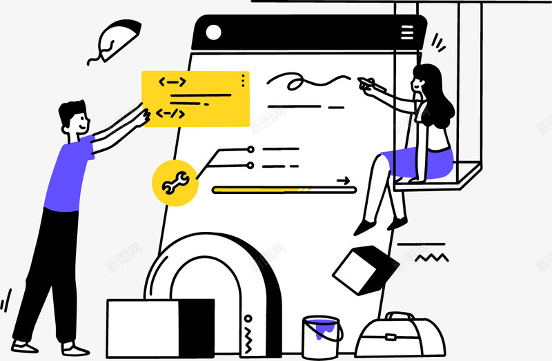 oioi illustrations FREEC插画杂png免抠素材_新图网 https://ixintu.com 插画