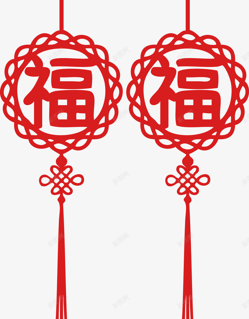个性花边福字中国结新年元旦png免抠素材_新图网 https://ixintu.com 个性 花边 福字 中国结 新年 年元旦