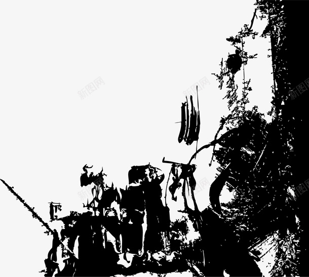 一片水墨ai免抠素材_新图网 https://ixintu.com 书法墨汁 墨水 斑驳 斑驳墨迹 斑驳笔刷 斑驳笔刷效果 斑驳笔迹