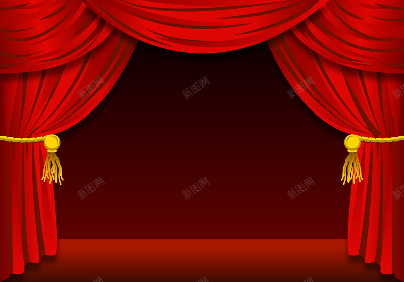 红色舞台背景素材jpg设计背景_新图网 https://ixintu.com 卡通 演出 红色 舞台 表演 幕布 褶皱 矢量 背景 舞台背景