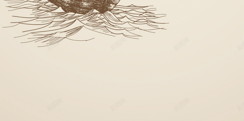 手绘文化H5背景psd设计背景_新图网 https://ixintu.com 手绘 文化 船只 线条 飞鸟 文化背景 泼墨 黄底 海上