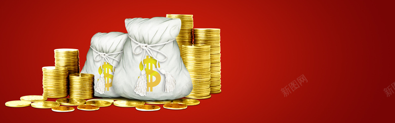 钱袋子金币jpg设计背景_新图网 https://ixintu.com 钱袋 金币 金融 banner轮播 海报banner 横幅banner背景