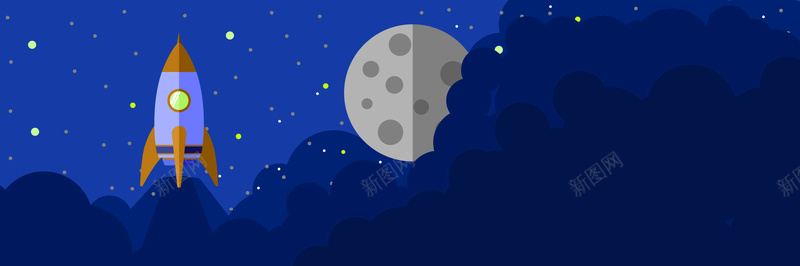 科技感卡通星空bannerjpg设计背景_新图网 https://ixintu.com anner banner 全屏轮播 卡通 大气 星空 月亮 淘宝促销 漫画 科技感 简约 蓝色