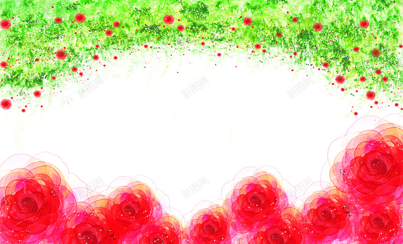 手绘玫瑰花背景psd设计背景_新图网 https://ixintu.com 玫瑰花 唯美 手绘 花朵 花田 浪漫 卡通 童趣